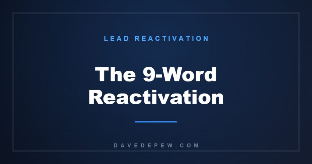 The 9-Word Reactivation