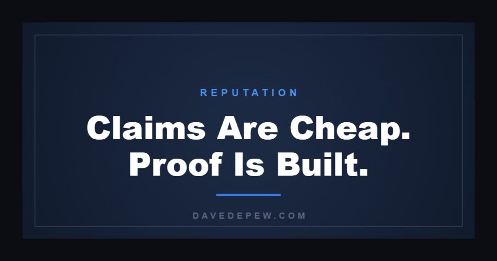 Claims Are Cheap. Proof Is Built.