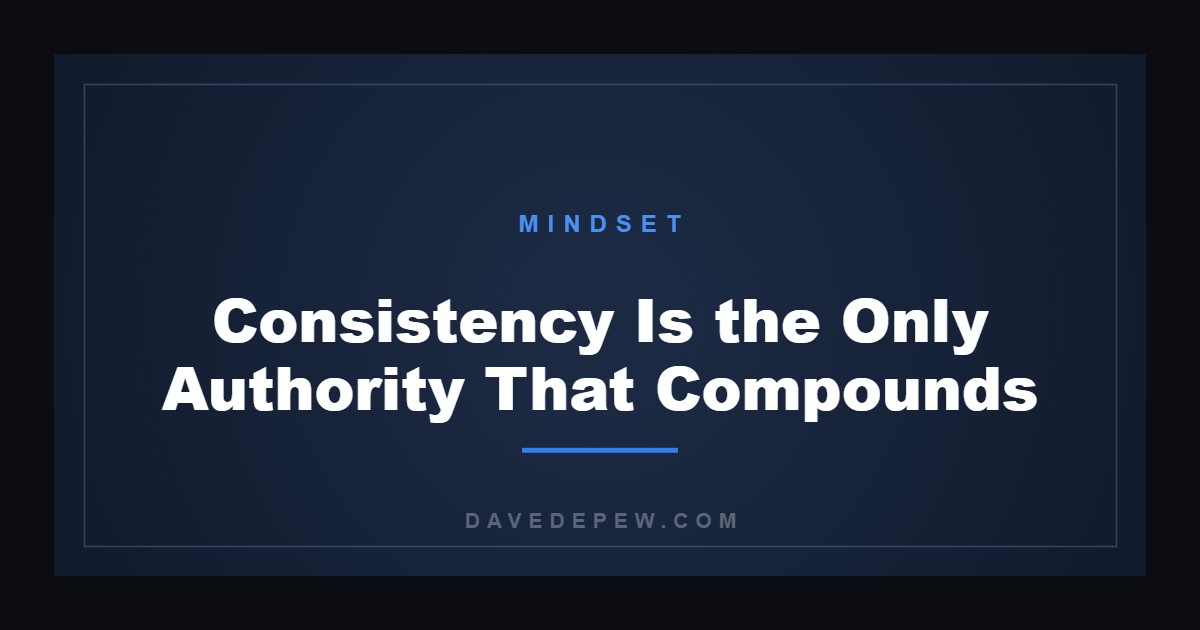 Consistency Is the Only Authority That Compounds