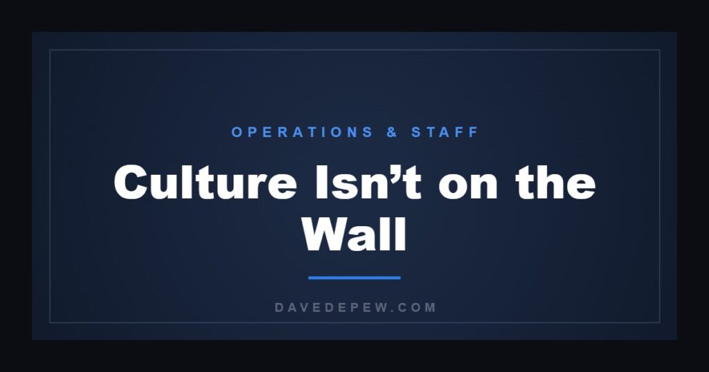 Culture Isn’t on the Wall