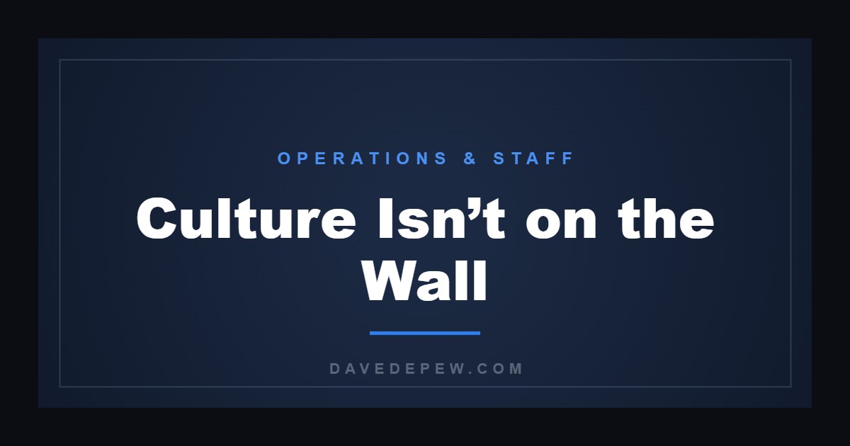 Culture Isn’t on the Wall