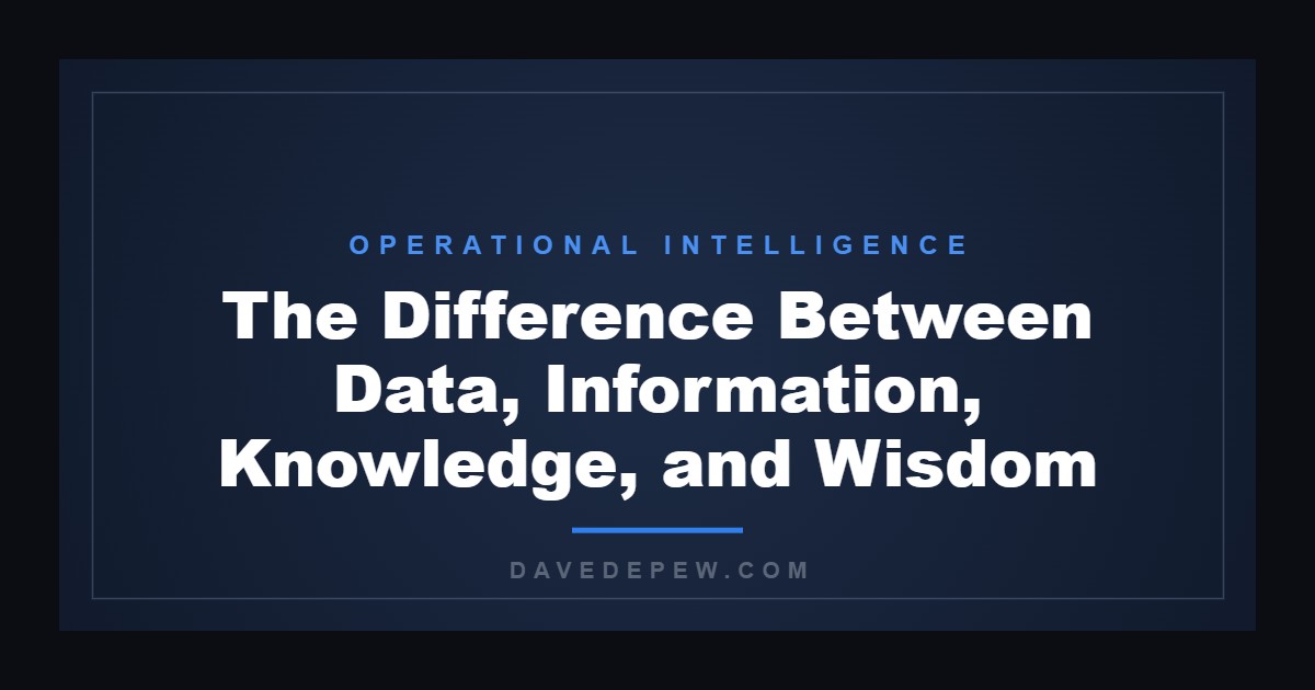 The Difference Between Data, Information, Knowledge, and Wisdom
