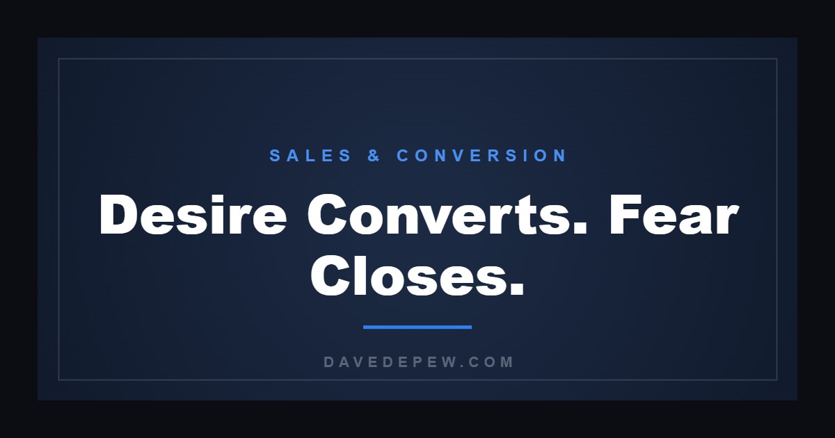 Desire Converts. Fear Closes.