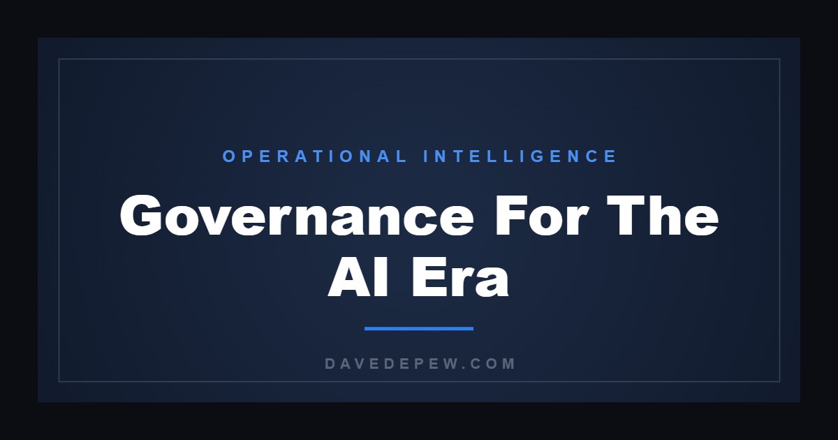 Governance For The AI Era