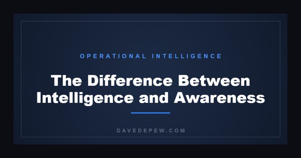 The Difference Between Intelligence and Awareness