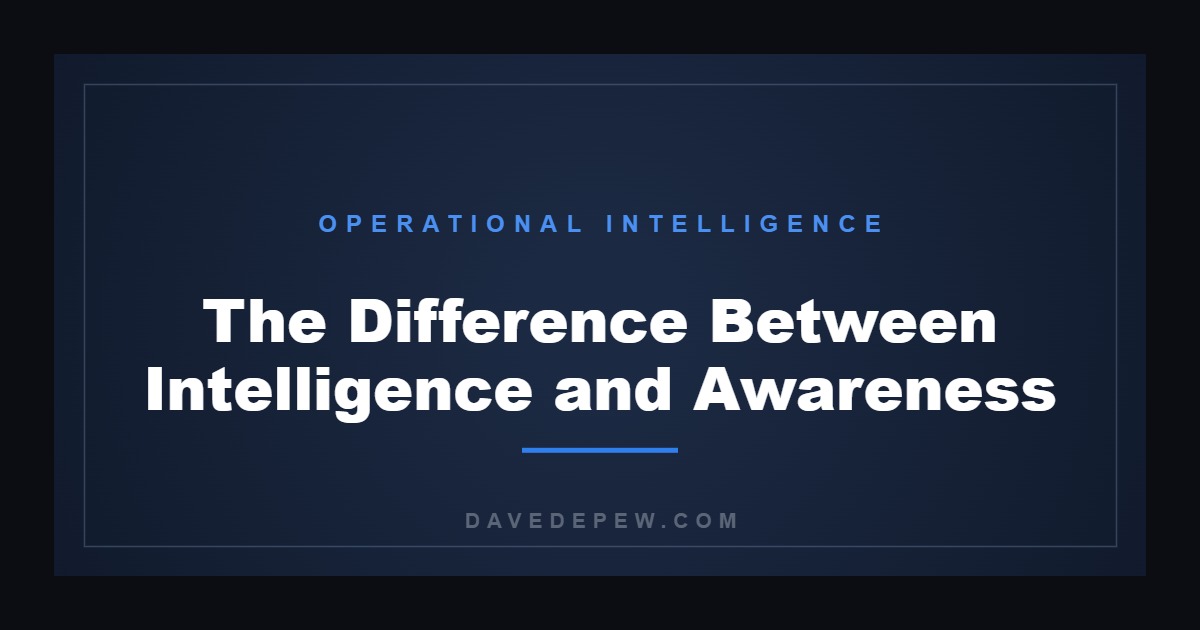 The Difference Between Intelligence and Awareness