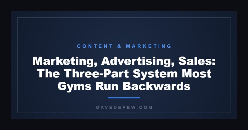 Marketing, Advertising, Sales: The Three-Part System Most Gyms Run Backwards