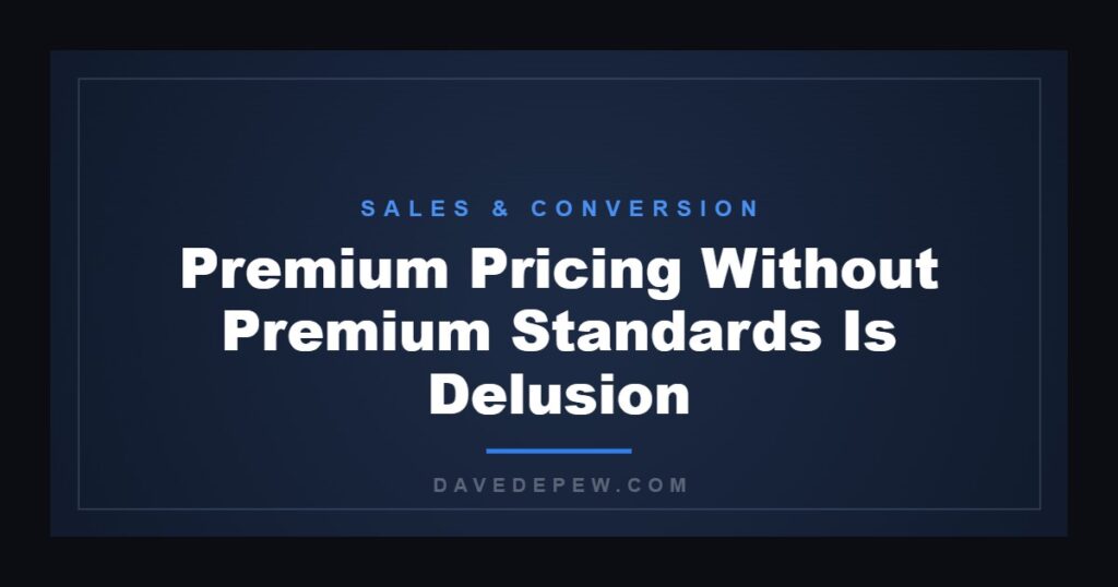 Premium Pricing Without Premium Standards Is Delusion