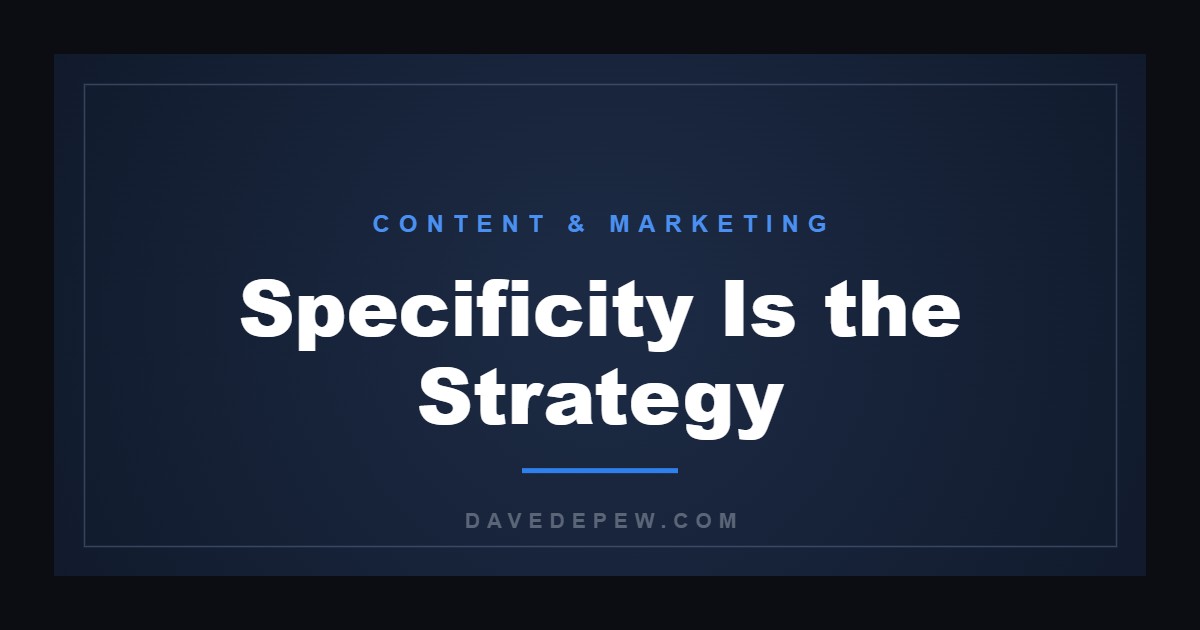 Specificity Is the Strategy