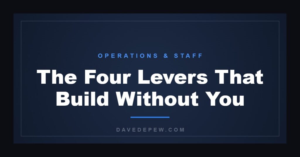 The Four Levers That Build Without You