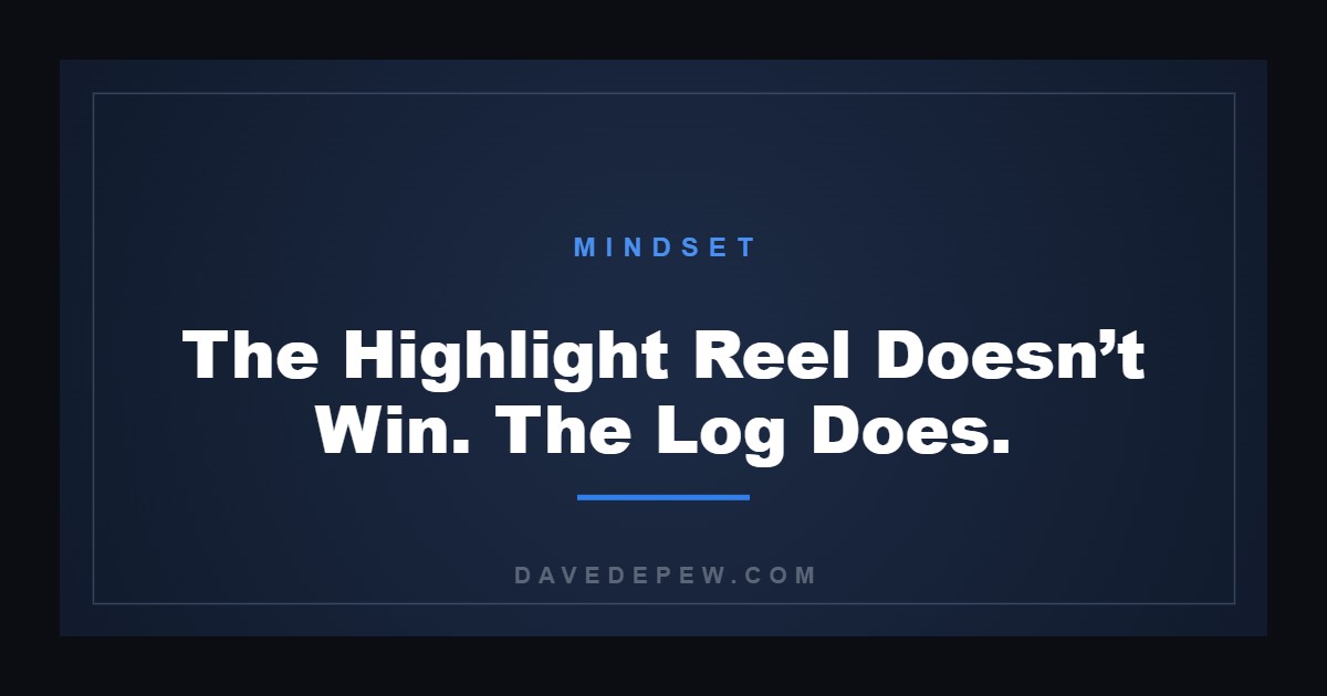 The Highlight Reel Doesn’t Win. The Log Does.