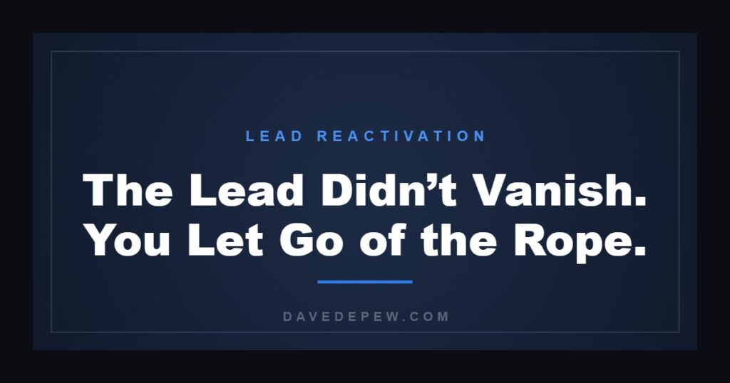 The Lead Didn’t Vanish. You Let Go of the Rope.