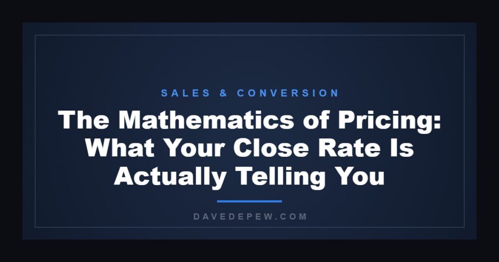 The Mathematics of Pricing: What Your Close Rate Is Actually Telling You