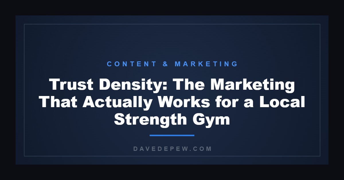 Trust Density: The Marketing That Actually Works for a Local Strength Gym