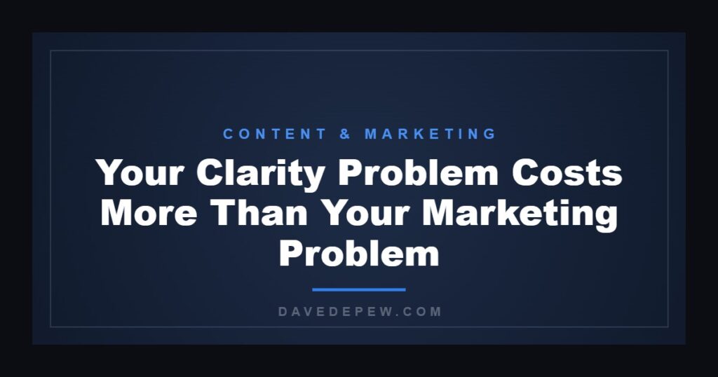 Your Clarity Problem Costs More Than Your Marketing Problem