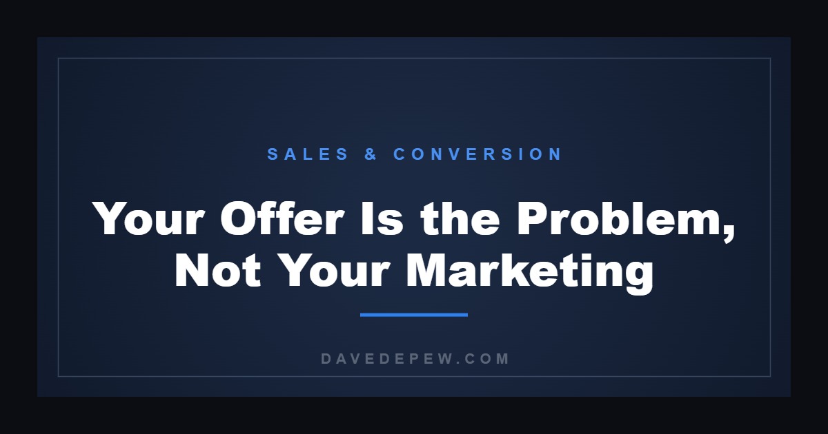 Your Offer Is the Problem, Not Your Marketing