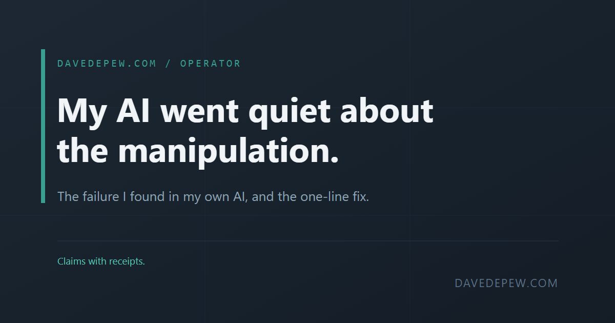 My AI went quiet about the manipulation — davedepew.com
